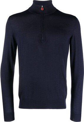 Wool Knitted Zip-Detail Jumper