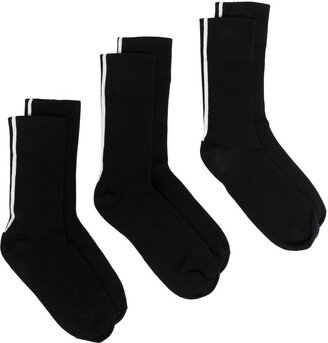 There Was One Three-Pack Stripe-Detail Socks