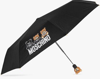 Folding Umbrella With Decorative Handle Unisex - Black