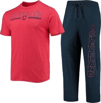 Men's Concepts Sport Navy, Red Cleveland Indians Meter T-shirt and Pants Sleep Set - Navy, Red
