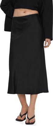 Satin Midi Skirt