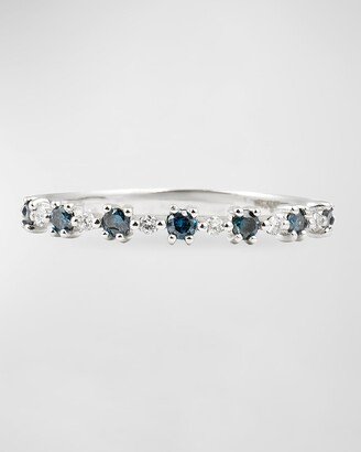 Stevie Wren 14k White Gold Blue Diamond Flowerette Ring, Size 7