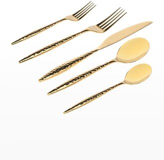 Avelino Shiny Gold 20-Piece Flatware Set - 18/10