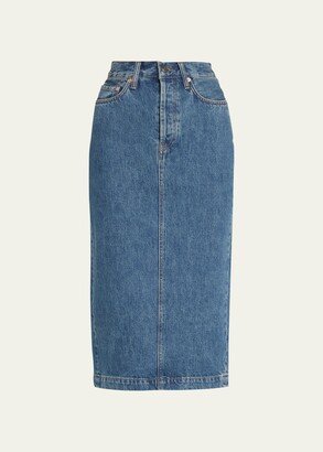 Denim Midi Skirt-AB