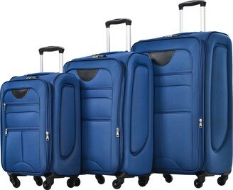 EDWINRAY Softside Luggage Expandable 3 Piece Set Suitcase Lightweight Travel Set-AD