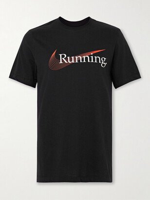 Nike Running Heritage Logo-Print Cotton-Blend Dri-FIT T-Shirt