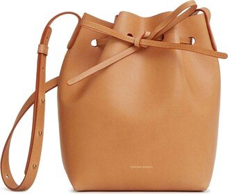 Mini leather bucket bag