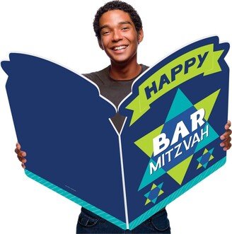 Big Dot Of Happiness Blue Bar Mitzvah - Mazel Tov Boy Giant Greeting Card - Shaped Jumborific Card