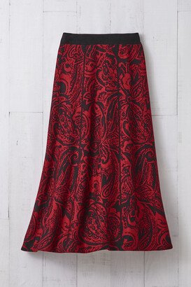 Women's Brocade Sweater Skirt - Dover Red Multi - PS - Petite Size