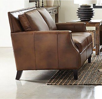 CDecor Gunderson Brown Sugar Upholstered Recessed Arms Loveseat