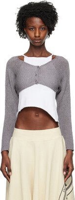 OPEN YY Gray Cropped Cardigan