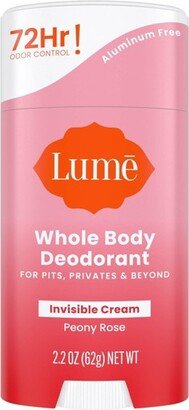 Lume Invisible Cream Deodorant Stick - Floral/Rose Scent - 2.2oz