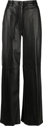 Straight Leather Trousers