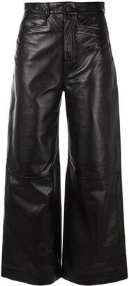 High-Rise Leather Culottes-AB