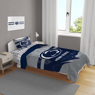 Penn State Nittany Lions Slanted Stripe Twin Bedding Set in a Bag - 4pc