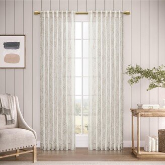 Sheer Leaf Rod Pocket With Back Tab Curtain Panel 52W x 108L