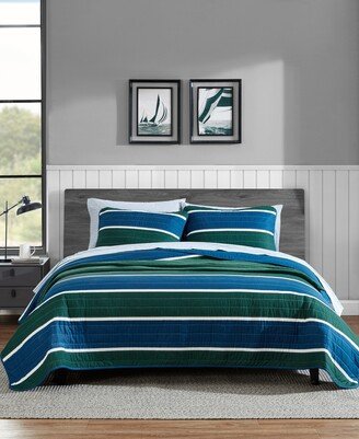 Knots Cove Cotton Reversible 3 Piece Quilt Set, Full/Queen