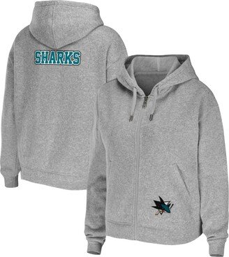 Women's Wear by Erin Andrews Heather Gray San Jose Sharks Full-Zip Hoodie