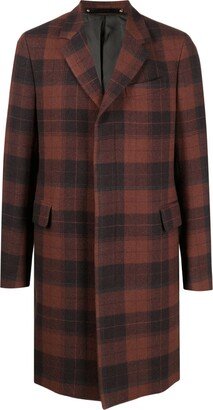 Check-Print Wool Coat