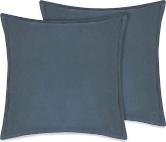 Delara GOTS Certified 100% Organic Cotton 2 Inch Flange Euro Sham Set of 2, Pia Paisley Grey