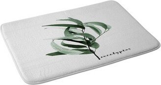 Gale Switzer Eucalyptus Australian Gum Tree Memory Foam Bath Mat White/Green