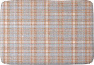 34x21 Little Arrow Design Co Fall Plaid Warm Memory Foam Bath Mat Orange