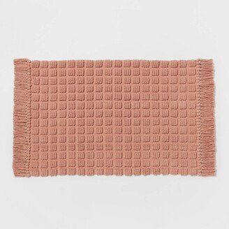 20x32 Square Tufted Bath Rug Clay Pink