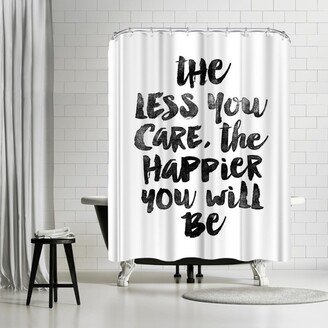 71 x 74 Shower Curtain, The Less You Care The Happier You Will Be by Motivated Type