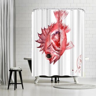 71 x 74 Shower Curtain, Big Eye Redfish by Suren Nersisyan