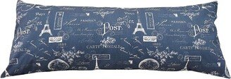 Paris Premier Navy Twill Lumbar Pillow Cover, Blue & White Rectangular Cover