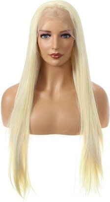 Unique Bargains Long Straight Hair Lace Front Wigs for Women with Wig Cap 24 1PC Gold