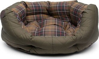 Check-Plaid Cotton Dog Bed