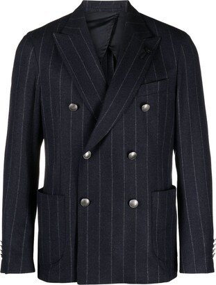 Pinstripe Double-Breasted Blazer-AC