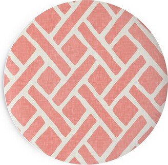 Salad Plates: Lattice - Light Coral Salad Plate, Pink