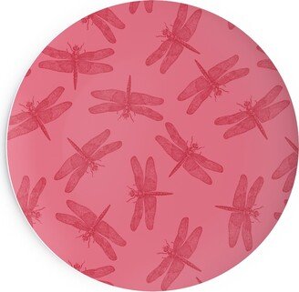 Salad Plates: Vintage Dragonfly - Pink Salad Plate, Pink