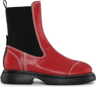 contrast-stitching 30mm faux-leather Chelsea boots