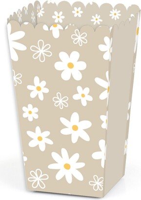 Big Dot Of Happiness Tan Daisy Flowers - Floral Party Favor Popcorn Treat Boxes - Set of 12 - Beige/khaki