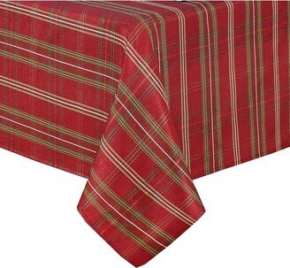 Shimmering Plaid Holiday Tablecloth - - Red/Green