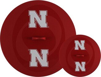 MasterPieces FanPans Team Logo Silicone Lid Set, 2 Pack - NCAA Nebraska Cornhuskers