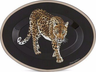 Leopard-Print Wooden Tray