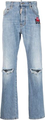 Logo-Print Bootcut Jeans