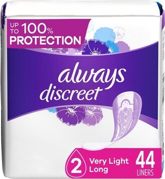 Always Discreet Incontinence Liners - Very Light Absorbency - L - 44ct