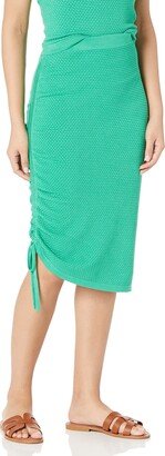 Women's Amanda Textured Side Ruched Mide Sweater Skirt