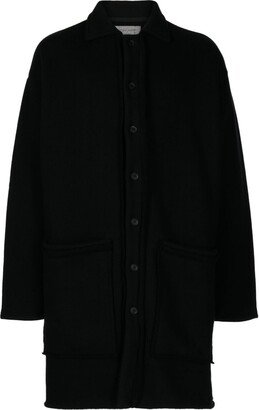 Raw-Edge Knitted Cardigan