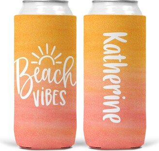 Personalized Beach Vibes Can Cooler - Lake Life Drink Cooler-Monogrammed Hugger-Bride Tribe Gifts-Personalized Gift