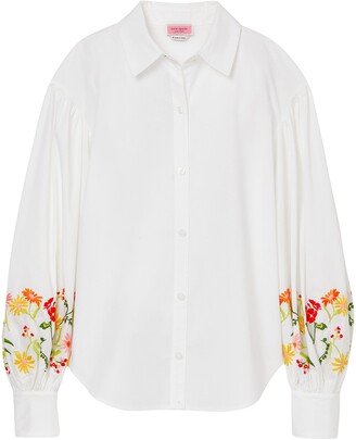 Embroidered Stretch Cotton Blouse