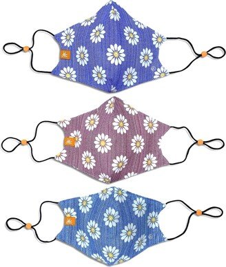 ConStruct x Best Friends Unisex Daisy Curved Mask, 3 Pack