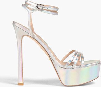 Soiree 145 iridescent-effect leather platform sandals