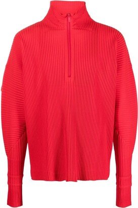 Ribbed Mock-Neck Jumper-AA