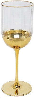 8.52 Oz Wine Glasses with Colored Dipped Bottom, Set of 6